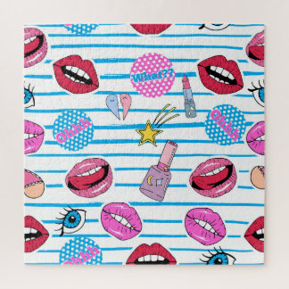 Quebra-cabeça Crachá de desenho: pop.