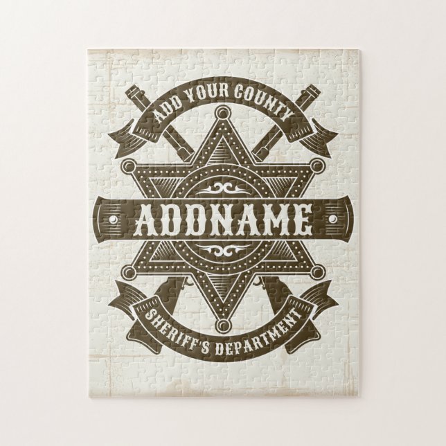 Quebra-cabeça Crachá Personalizado de Rifles Adjunto do Xerife d (Vertical)