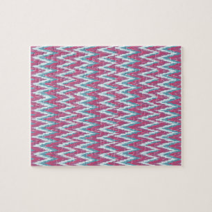 Quebra-cabeça Cranberry e Teal Kat ZigZag Padrão