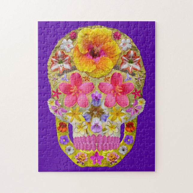 Quebra-cabeça Crânio da Flor 4 - Tropical (Vertical)