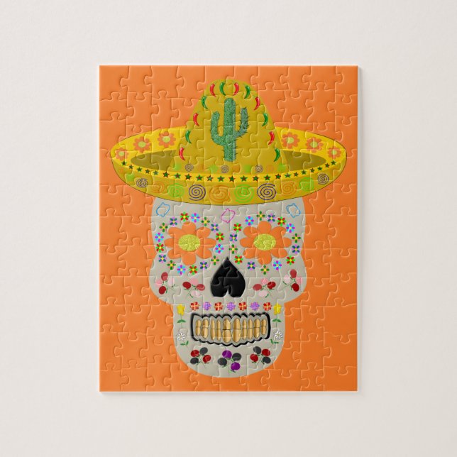 Quebra-cabeça Cranio do Dia dos Mortos Mexicano (Vertical)