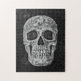 Quebra-cabeça Crânio Gótico Preto E Grunge Branco Assustador