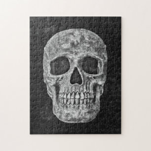 Quebra-cabeça Crânio Gótico Preto E Grunge Branco Assustador