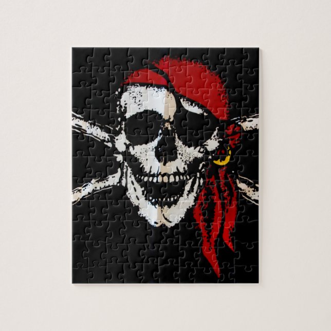 Quebra-cabeça Crânio Pirata E Crossbones (Vertical)