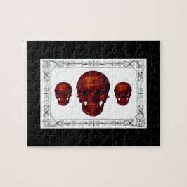 Quebra-cabeça Crânio vermelho vitoriano escuro