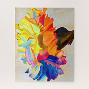 Quebra-cabeça Cravina néon flor de aquarela