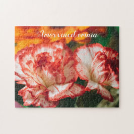 Quebra-cabeça Cravos e gerbera riscados