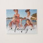 Quebra-cabeça Create your Own Photo<br><div class="desc">Personalized Photo Puzzle. This custom puzzle features your own photo printed on the front in a clean, centered layout. Whether it’s a favorite family moment, a funny picture of a friend, a cute pet photo for a dog dad or cat mom, or a snapshot of someone special, this puzzle turns...</div>