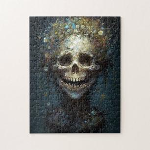 Quebra-cabeça Creepy Skull Gothic Dark Fantasy Art Jigsee Quebra