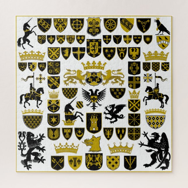 Quebra-cabeça Crestos herálsecos, designs simbólicos. (Vertical)