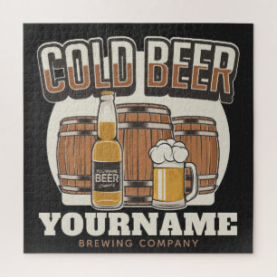 Quebra-cabeça Criação Personalizada De Cerveja Fria De Carvalh
