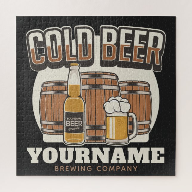 Quebra-cabeça Criação Personalizada De Cerveja Fria De Carvalho  (Vertical)