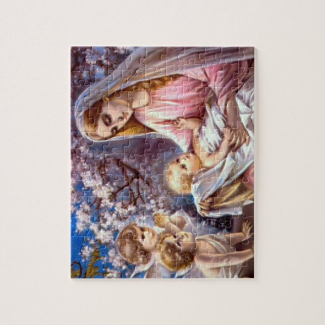 Quebra-cabeça Criança abençoada Jesus da Virgem Maria e da (Vertical)