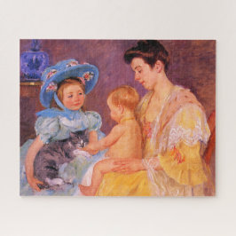 Quebra-cabeça Crianças brincando com um gato (por Mary Cassatt)