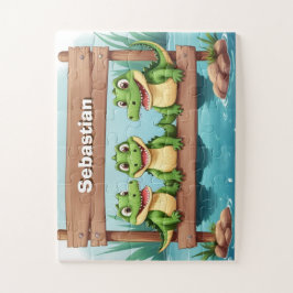 Quebra-cabeça Crianças crocodilo bonitas personalizadas