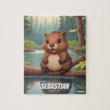 Crianças de castores bonitinhos personalizados
