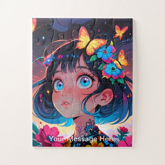 Quebra-cabeça Crianças Fusão Vibrante de Fantasia e Arte de Anim (Vertical)