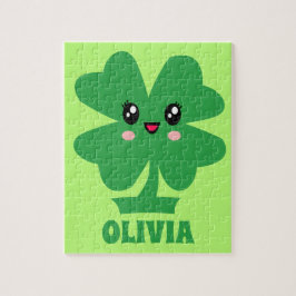 Quebra-cabeça Crianças Personalizadas do Shamrock Verde