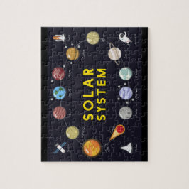 Quebra-cabeça Crianças Planetas Astronômicos Universo Astronauta