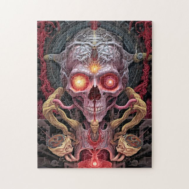 Quebra-cabeça Criatura de alienígena - Arte de horror surreal (Vertical)