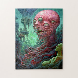 Quebra-cabeça Criatura de alienígena - Arte de horror surreal