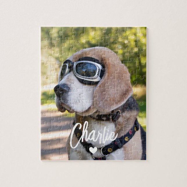 Quebra-cabeça Crie o Nome da Foto do Seu Cachorro (Vertical)