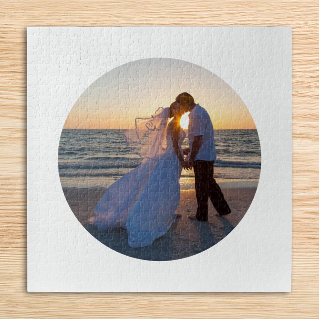 Quebra-cabeça Crie Seu Próprio Círculo de Casamento (Create Your Own Circle Shape Wedding Jigsaw Puzzle)