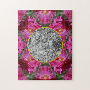 Quebra-cabeça Crie seu próprio quadro floral de rosas cor-de-ros