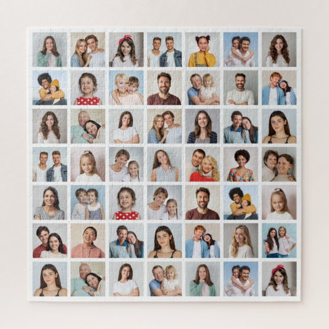 Quebra-cabeça Crie Sua Própria Colagem de 49 Fotos (Vertical)
