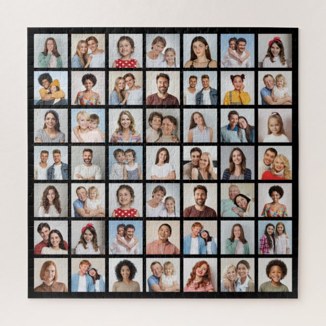 Quebra-cabeça Crie Sua Própria Colagem de 49 Fotos (Vertical)
