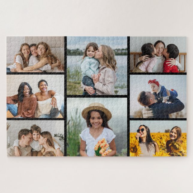 Quebra-cabeça Crie sua própria colagem de 8 fotos (Horizontal)