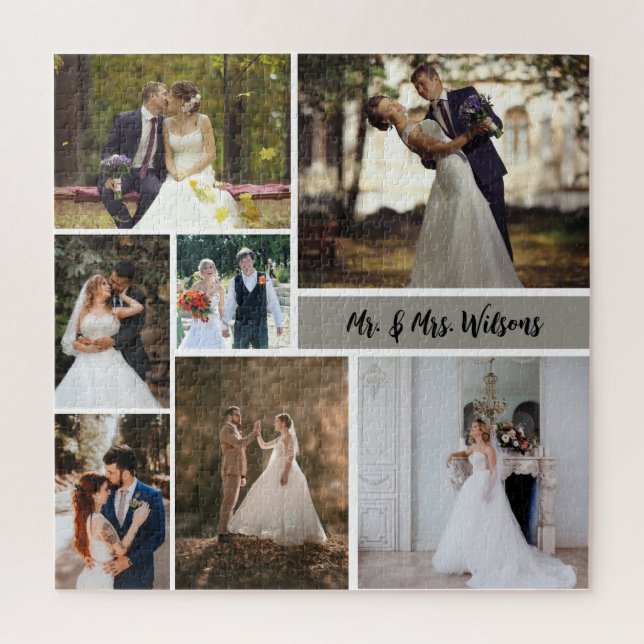 Quebra-cabeça Crie Sua Própria Colagem De Casamento De 7 Fotos (Vertical)