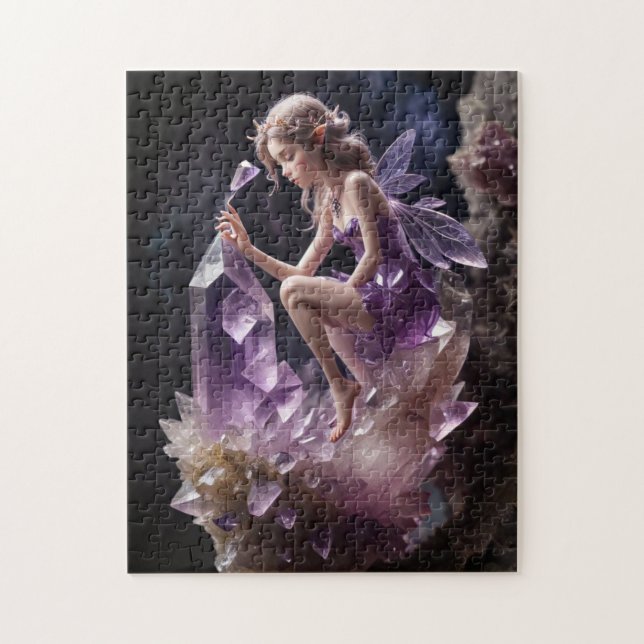 Quebra-cabeça Cristais de Ametist Roxo de Fada Magnética (Vertical)