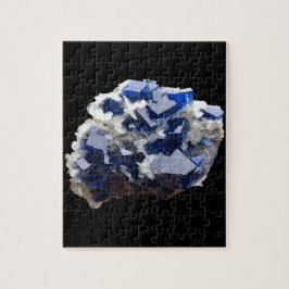 Quebra-cabeça Cristal Azul Profundo de Fluorito e Calcita Flasa