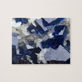 Quebra-cabeça Cristal Azul Profundo de Fluorito e Calcita Flasa