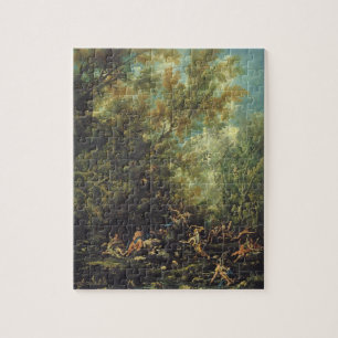 Quebra-cabeça Cristo atendido pelos anjos, c.1725-30 (óleo em c