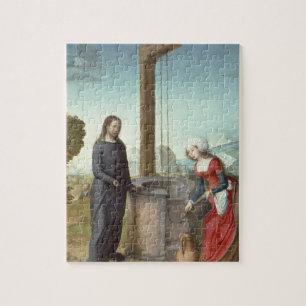 Quebra-cabeça Cristo e a mulher de Samaria, c.1500 (óleo no pa