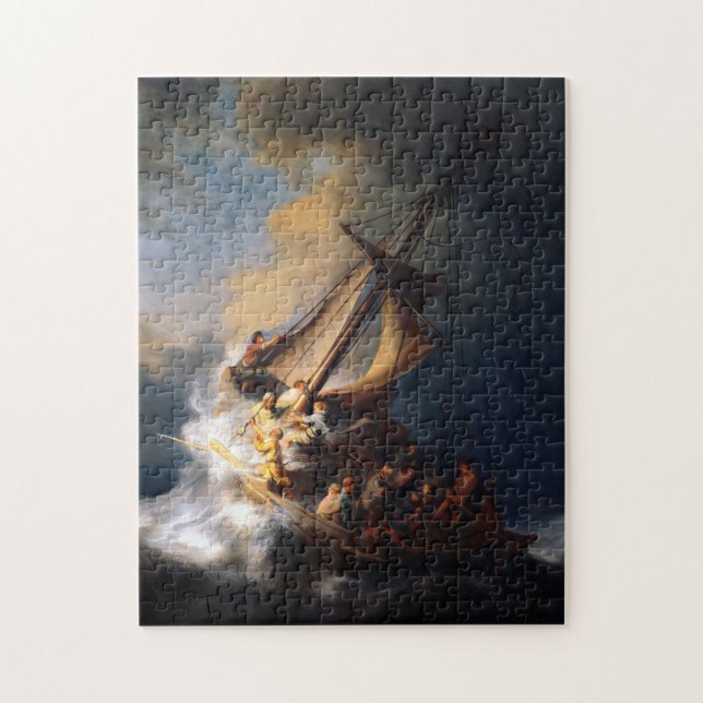 Quebra-cabeça Cristo na tempestade no mar da Galileia, 1633 (Vertical)