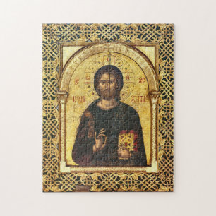 Quebra-cabeça Cristo Segurando a estrutura Dourada da trava dos