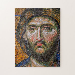 Quebra-cabeça Cristo Vintage Jesus Retrato do Mosaico Medieval