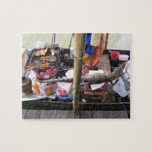 Quebra-cabeça Crocodilo CHURRASCO de carne ... Comida da rua Tai