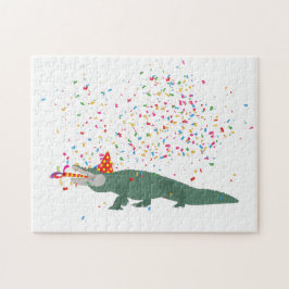 Quebra-cabeça Crocodilo de Alligador - Animais com Festa