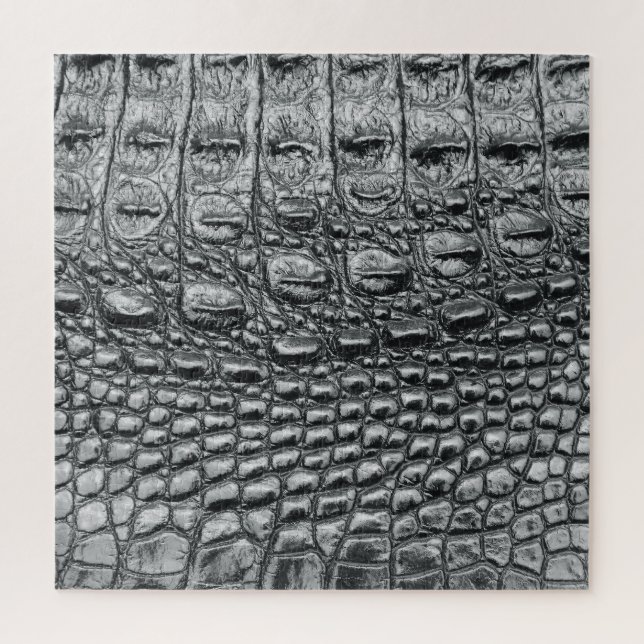 Quebra-cabeça Crocodilo Noir: Preto Couro Mito (Vertical)