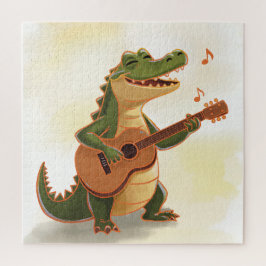 Quebra-cabeça Crocodilo Rockeiro com Guitarra – Divertido Animal