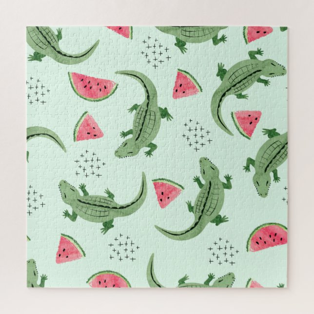 Quebra-cabeça Crocodilo Watermelon, Padrão de colheita de Abstra (Vertical)