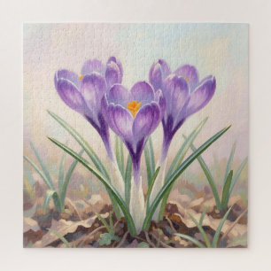 Quebra-cabeça Crocus Roxo Sonhador Florindo na Primavera