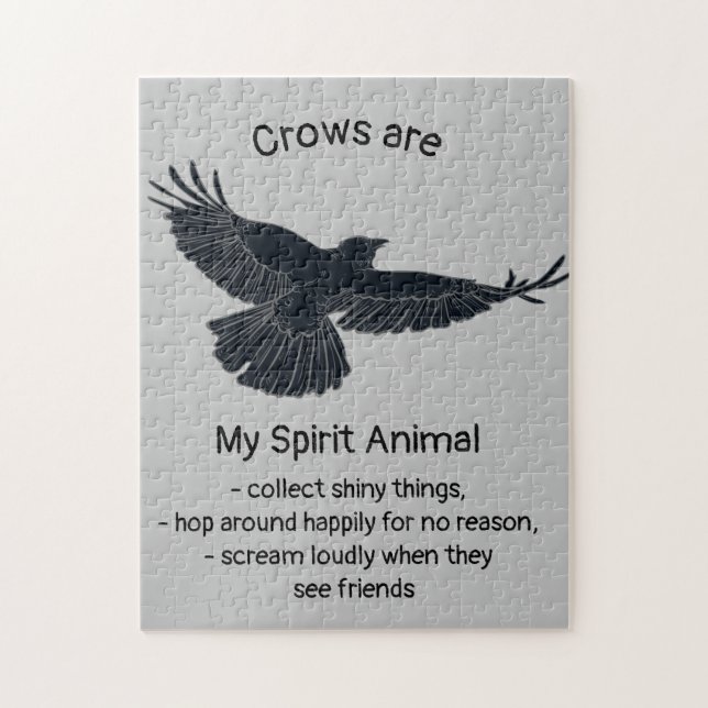 Quebra-cabeça Crows Bird Spirit Humor Quote Totem (Vertical)