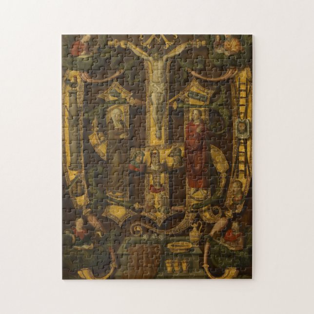 Quebra-cabeça Crucificação Jesus religiosa Vintage Arte Medieval (Vertical)