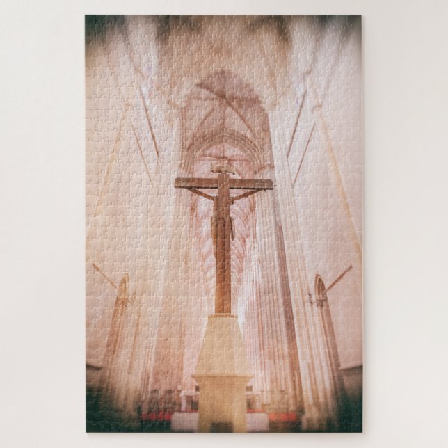 Quebra-cabeça Crucifixo atrás do altar do mosteiro da Batalha (Vertical)