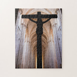 Quebra-cabeça Crucifixo com Jesus Cristo. Abadia de Alcobaca Gót